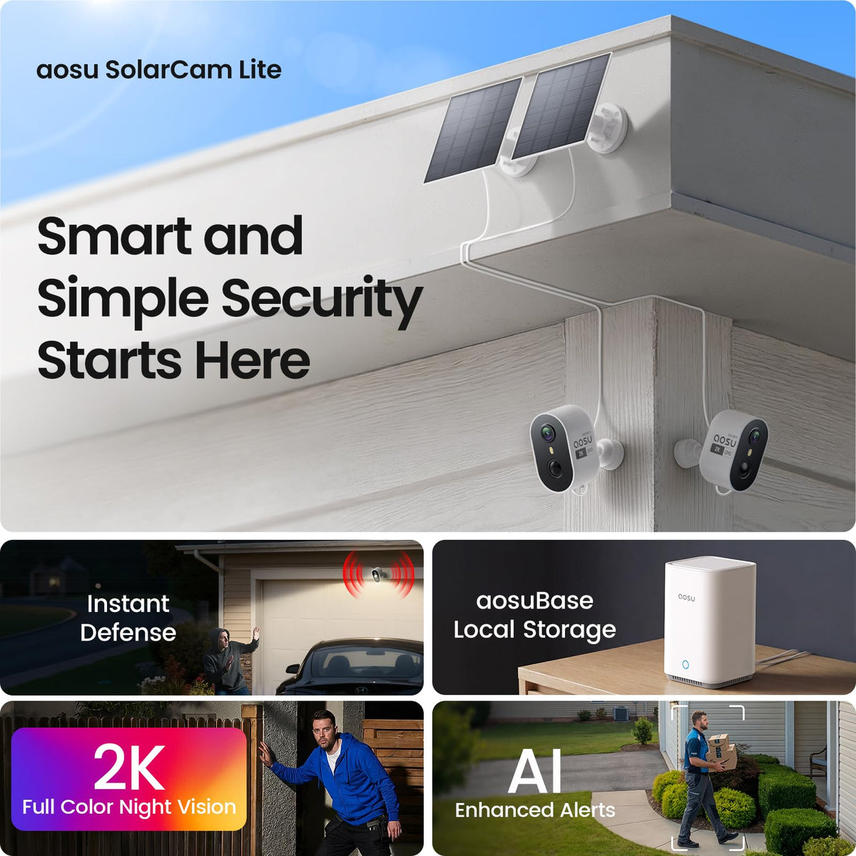 2K Solar Security Cameras Wireless Outdoor System W983982