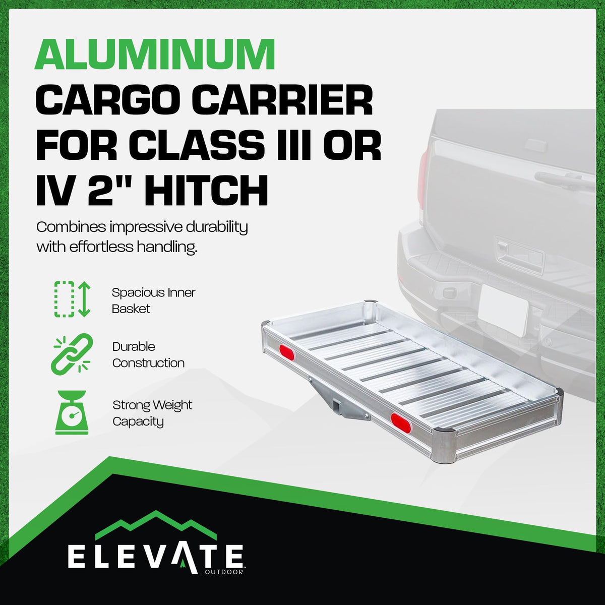 Aluminum Hitch Cargo Carrier Tray 550 lb Capacity N11650