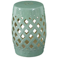 Ceramic Garden Stool Outdoor Stool Green D398920