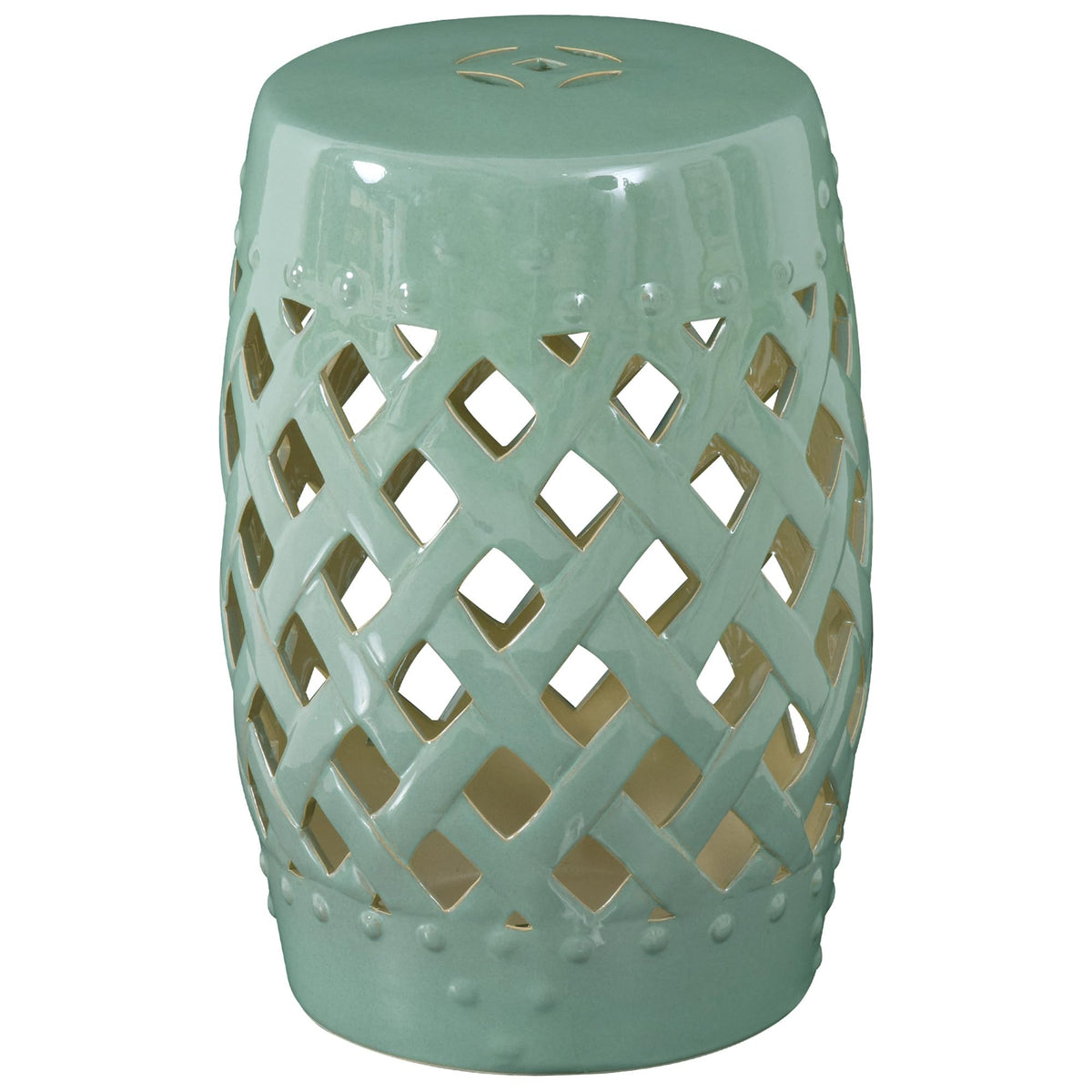 Ceramic Garden Stool Outdoor Stool Green D398920