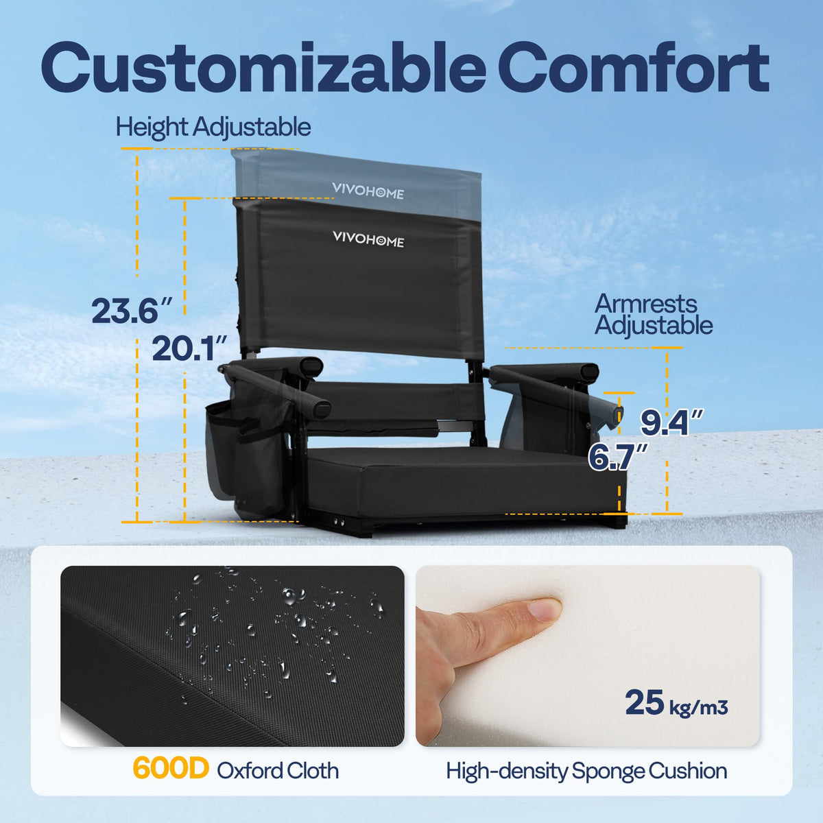 Adjustable High Back Stadium Seats with Cushion Z5797