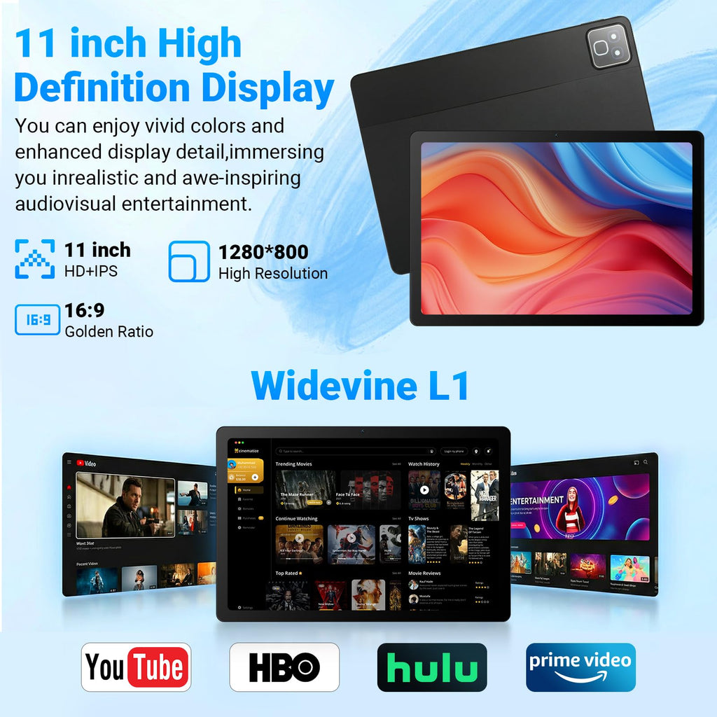 11 Inch 2 in 1 Android 16 Tablet with Keyboard Mouse Pen Case P551