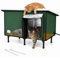 Weatherproof Insulated Heated Cat House with Heating Pad E316