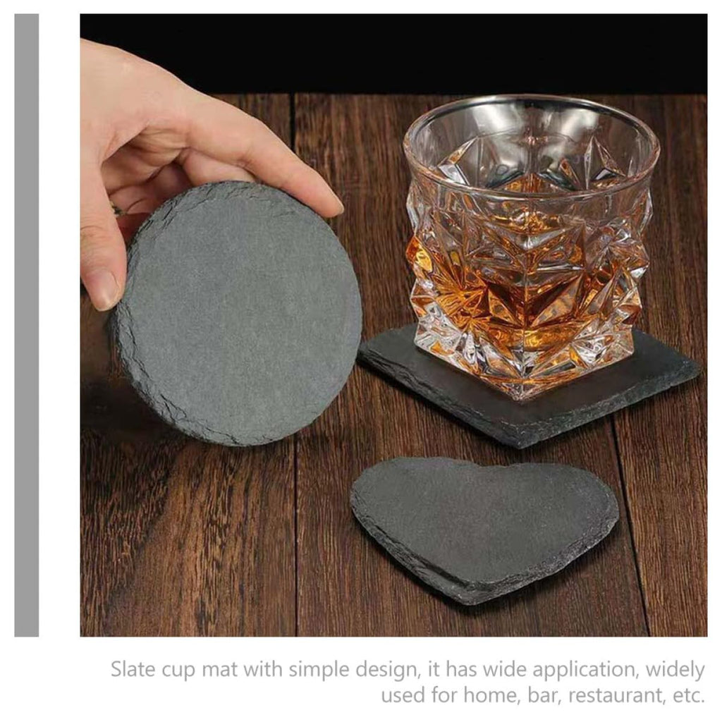 Black Natural Stone Cup Coaster Set O5232