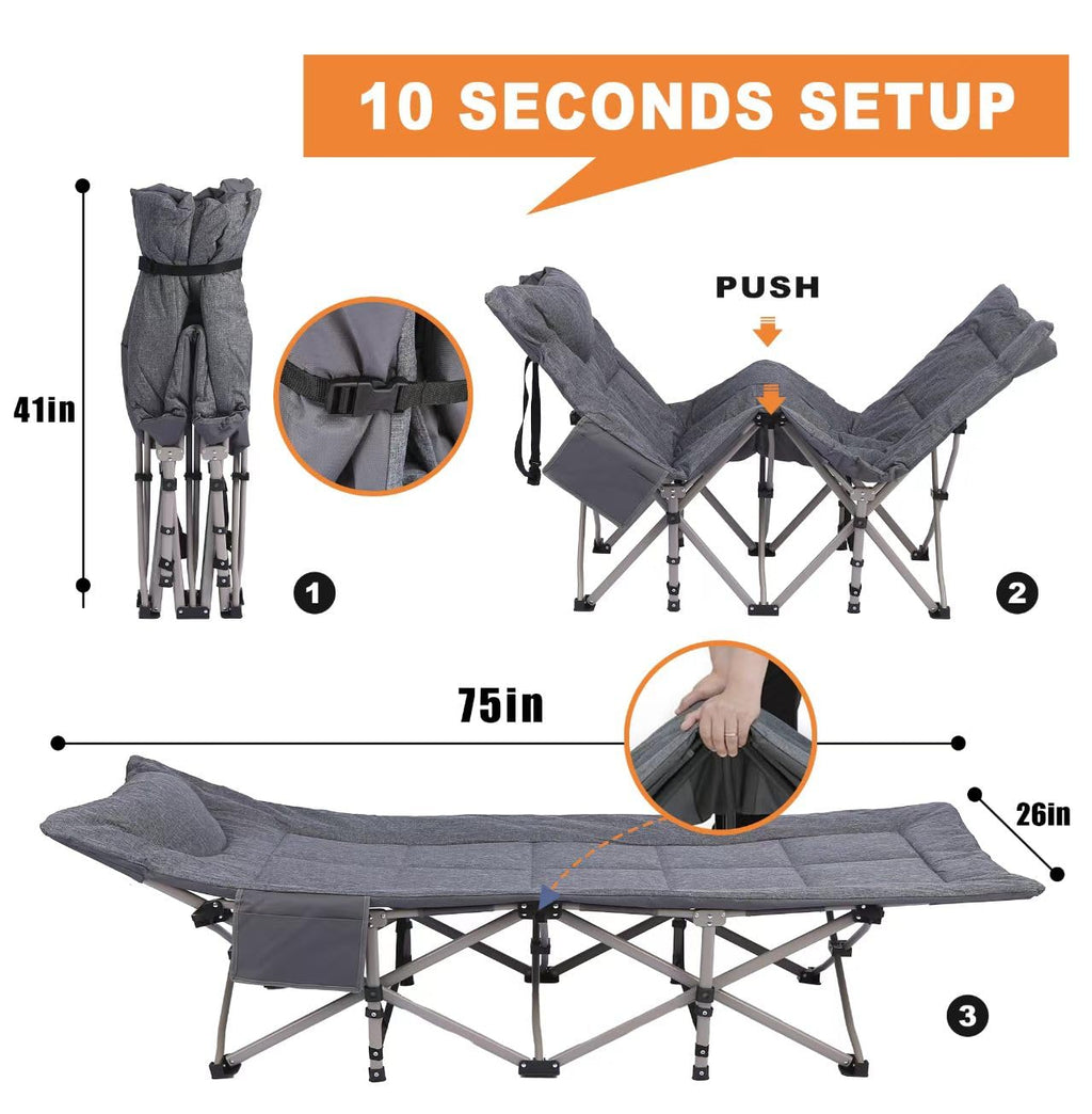 Heavy Duty Camping Cot with Mattress Q90130