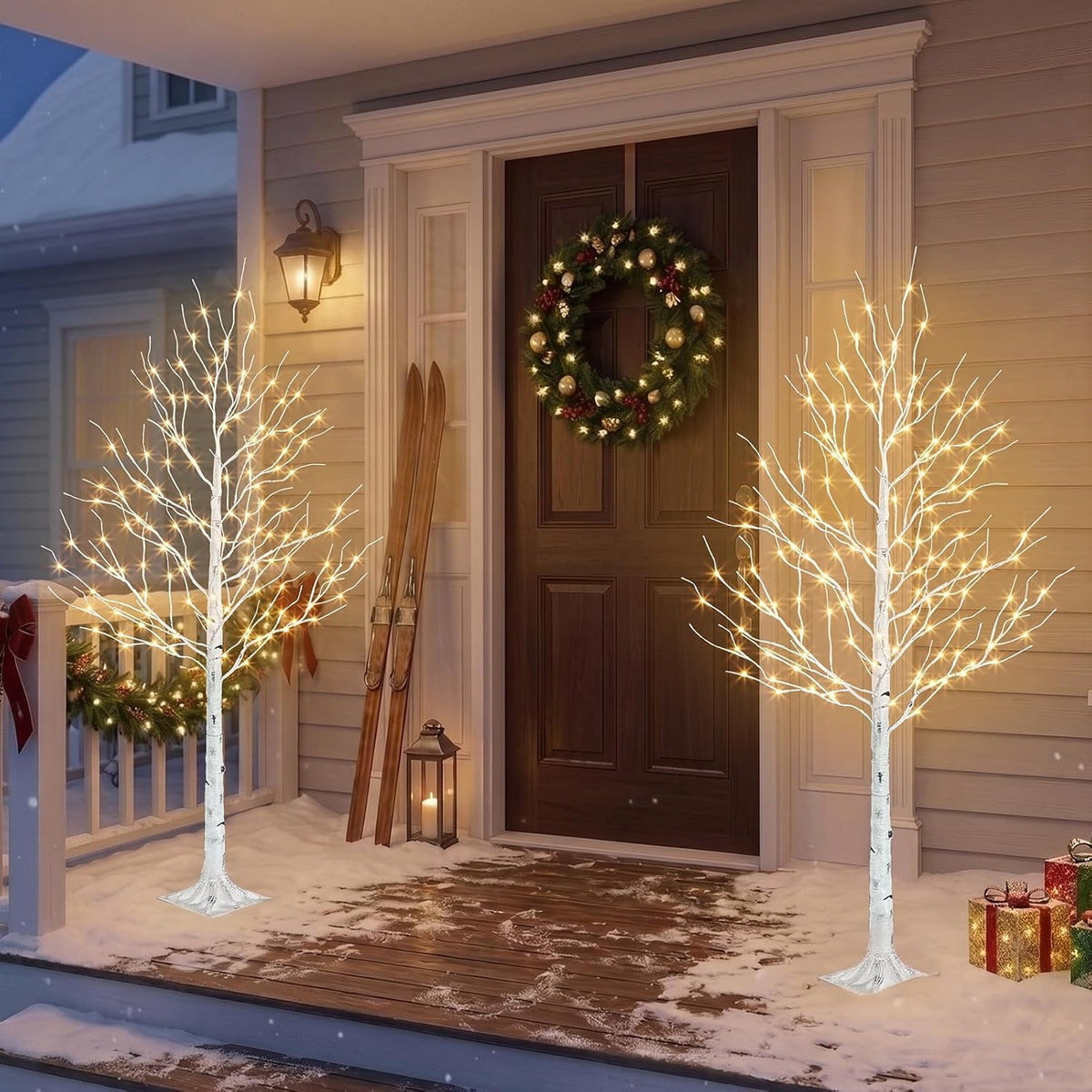 6ft Prelit White Christmas Trees 2Pack Q37964