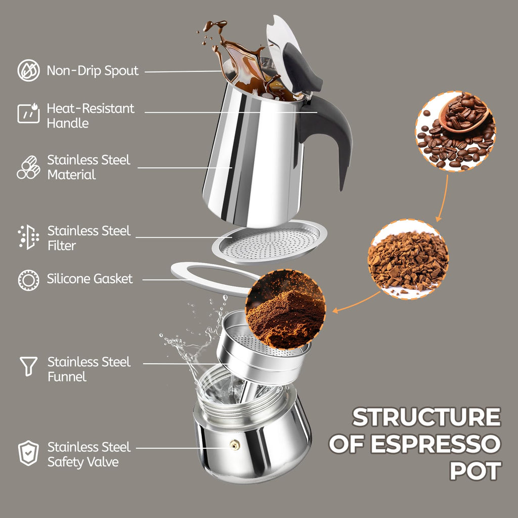 12 Cup Stainless Steel Moka Pot L793136
