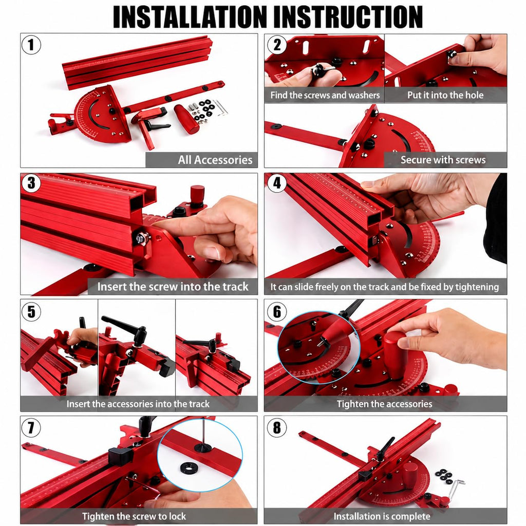 Adjustable Miter Gauge with Aluminum Fence F220