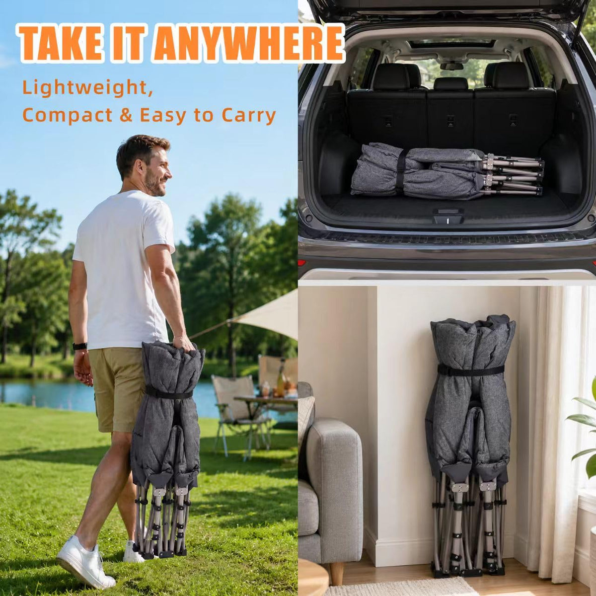 Heavy Duty Camping Cot with Mattress Q90130