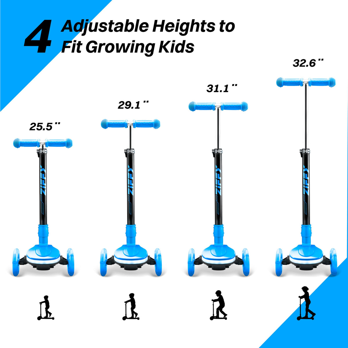 Light-Up 3 Wheel Kids Scooter with LED Lights R914
