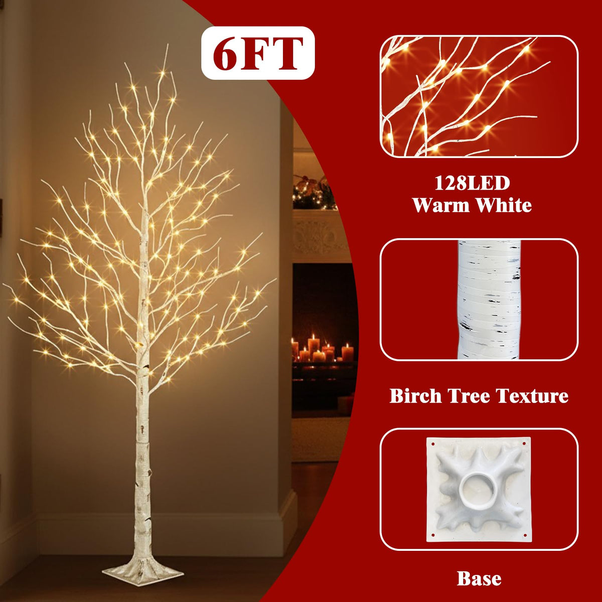 6ft Prelit White Christmas Trees 2Pack Q37964