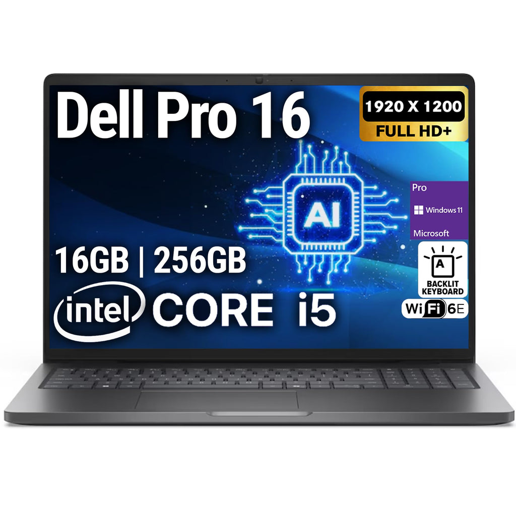 16" FHD+ Business Laptop, Intel 10 Core i5-120U, 16GB DDR5 RAM, 256GB SSD J733
