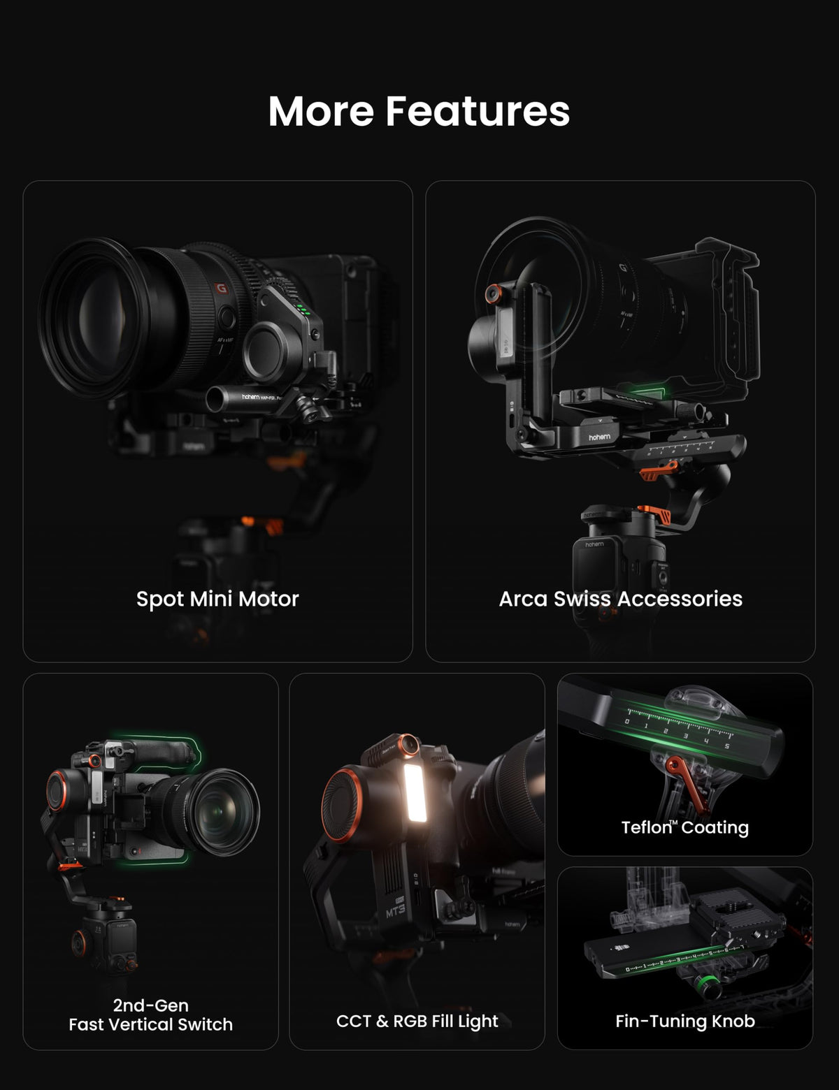 3-Axis Gimbal Stabilizer with AI Tracker and Detachable Touchscreen Control F69209