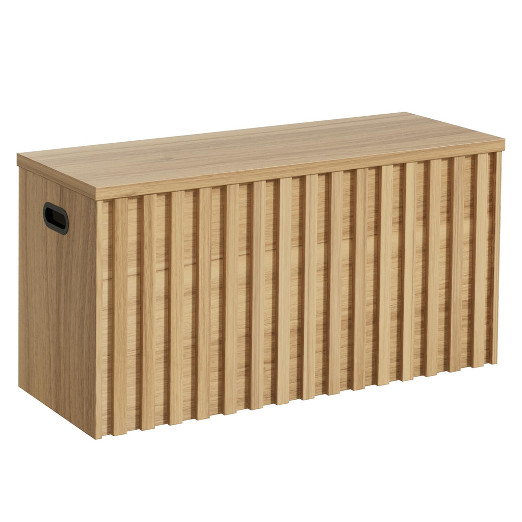 Wood Storage Bench with 2 Safety Hinges X9547