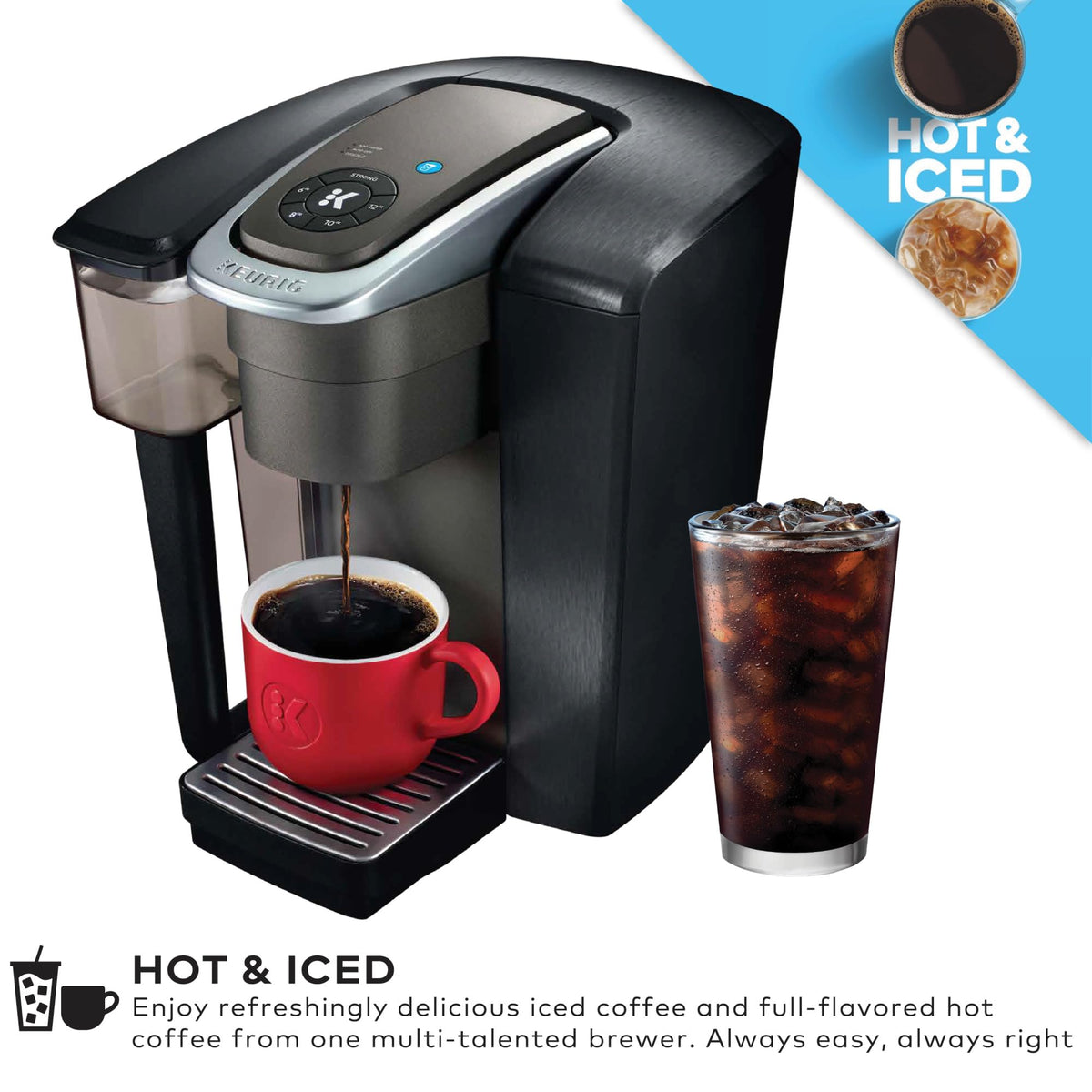 Single Serve Coffee Maker, 96 oz Water Reservoir, Black I79329