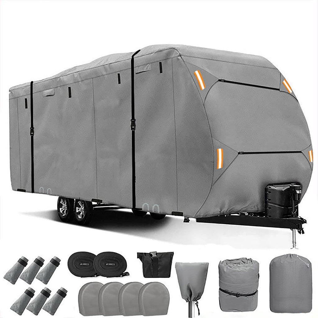 Waterproof 420D Travel Trailer Cover with Adjustable Straps A86276