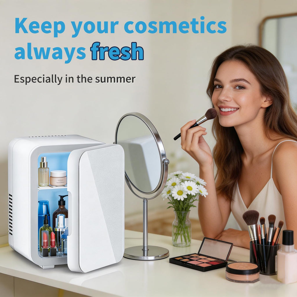 4L 6 Can Mini Fridge with Glass Door White S4968