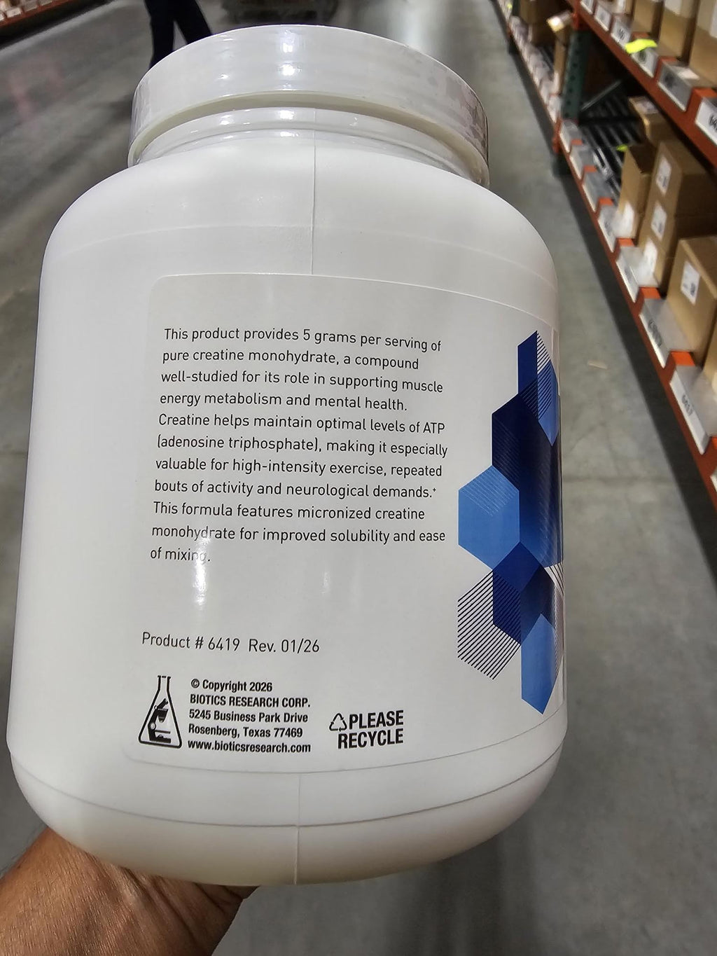 Creatine Monohydrate 5g Micronized Powder 15.9oz P5288