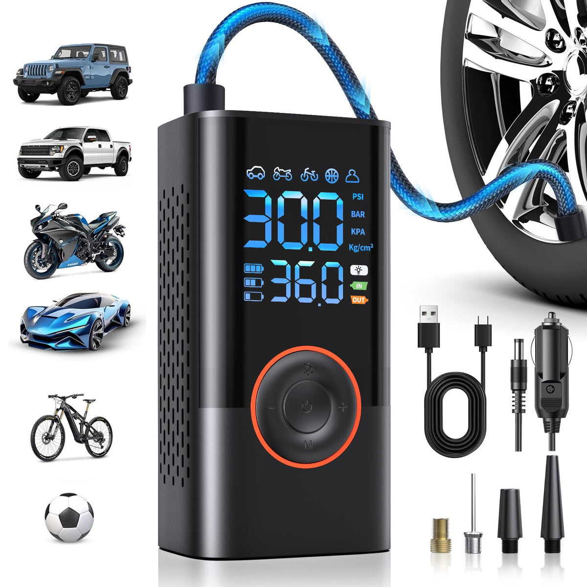 Portable Cordless Tire Inflator Air Compressor 150PSI U548