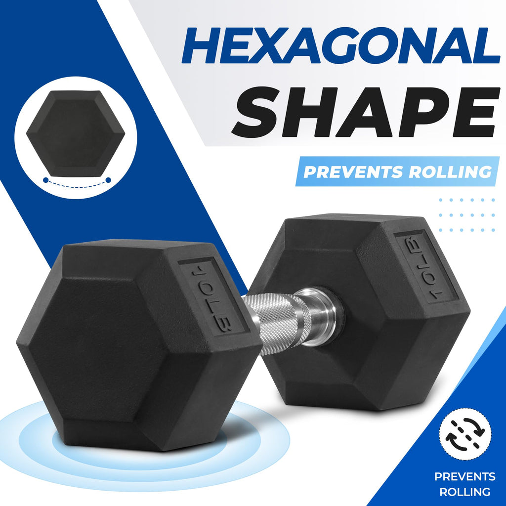 Rubber Coated Hex Dumbbells D86977