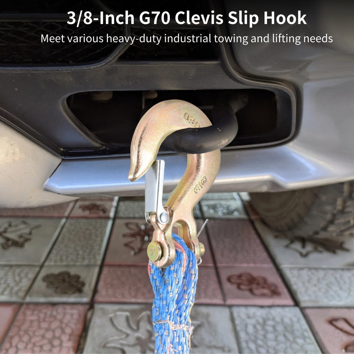 4-Pack 3/8-Inch Grade 70 Forged Steel Clevis Slip Hooks 18,000 Lbs Capacity I620