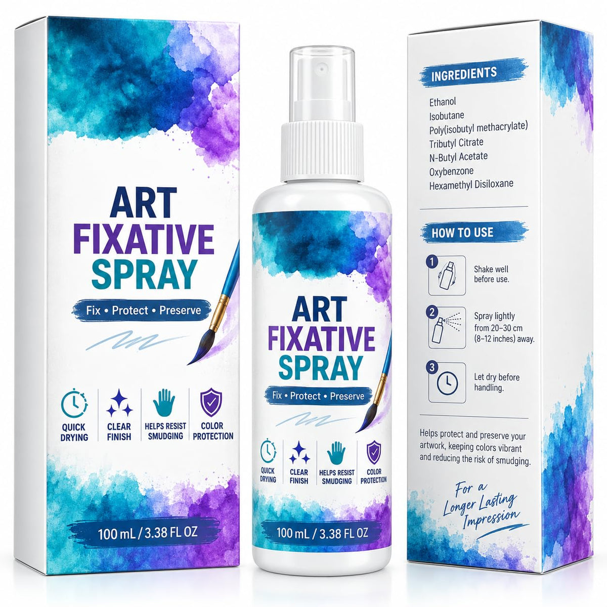 Art Fixative Spray for Pencil & Mixed Media, 4 Pack Q6593