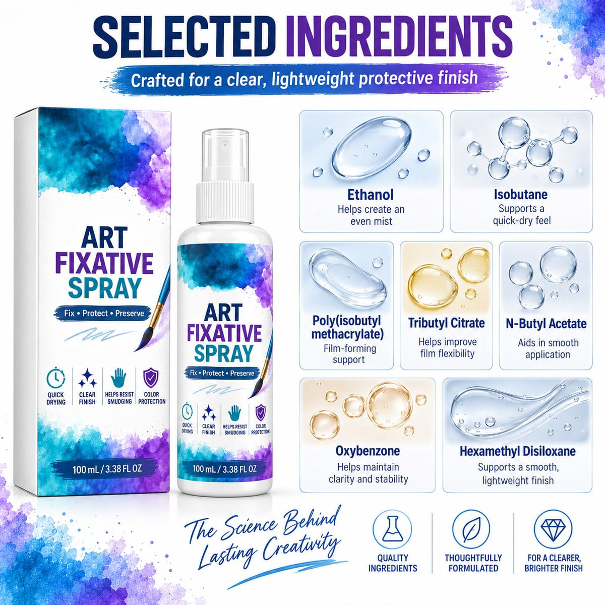 Art Fixative Spray for Pencil & Mixed Media, 4 Pack Q6593