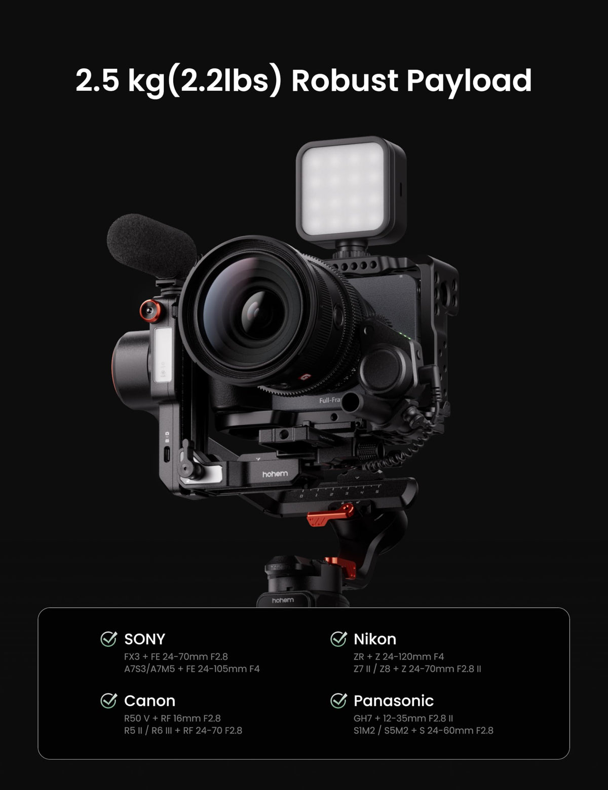 3-Axis Gimbal Stabilizer with AI Tracker and Detachable Touchscreen Control F69209