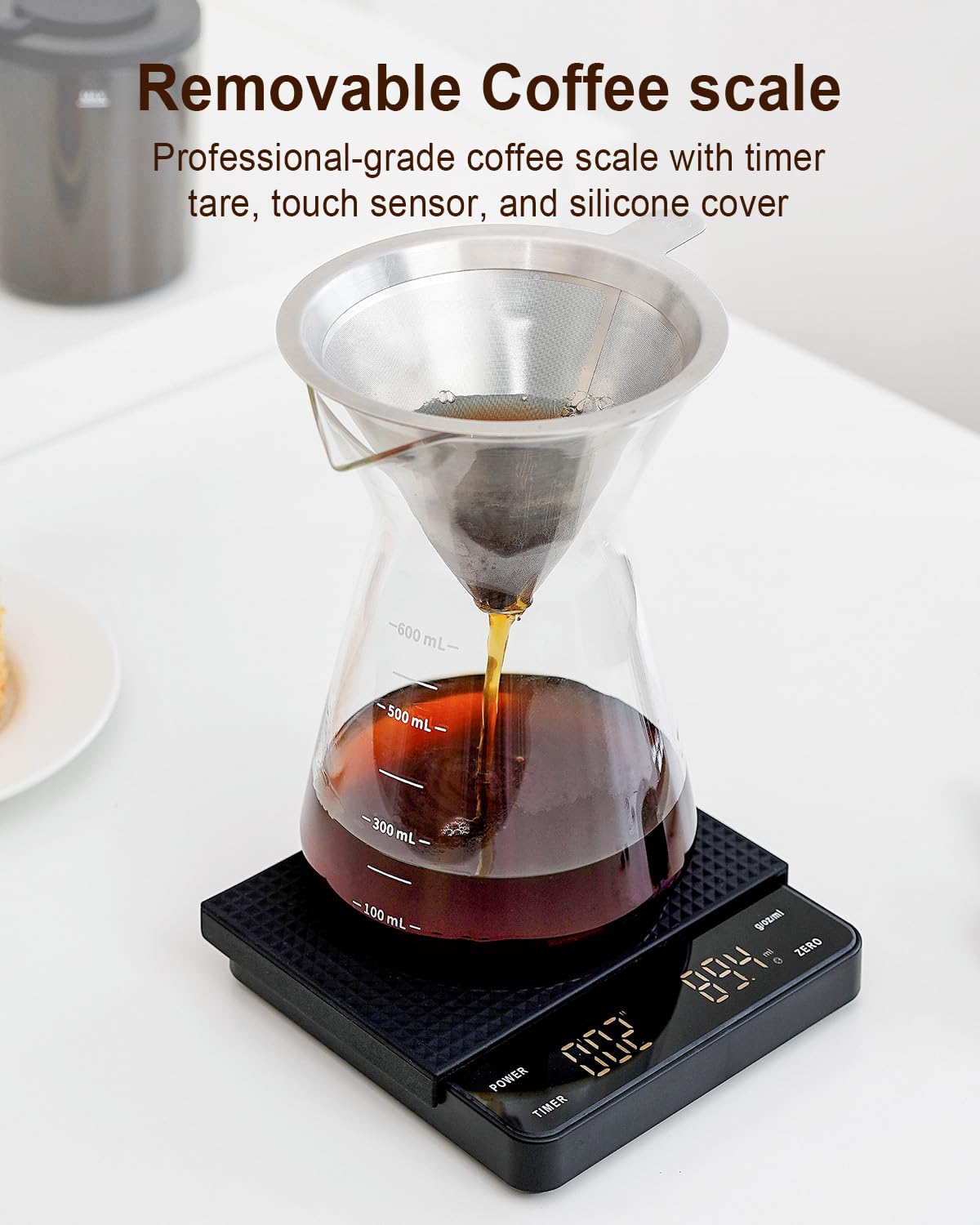 Conical Burr Coffee Grinder with Scale, 31 Grind Settings, Stainless Steel, Black S326