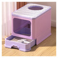 Foldable Cat Litter Box with Lid and Shovel L926340