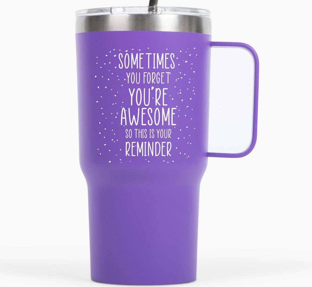 20 Ounce Vacuum Insulated Tumbler With Handle Purple V85775
