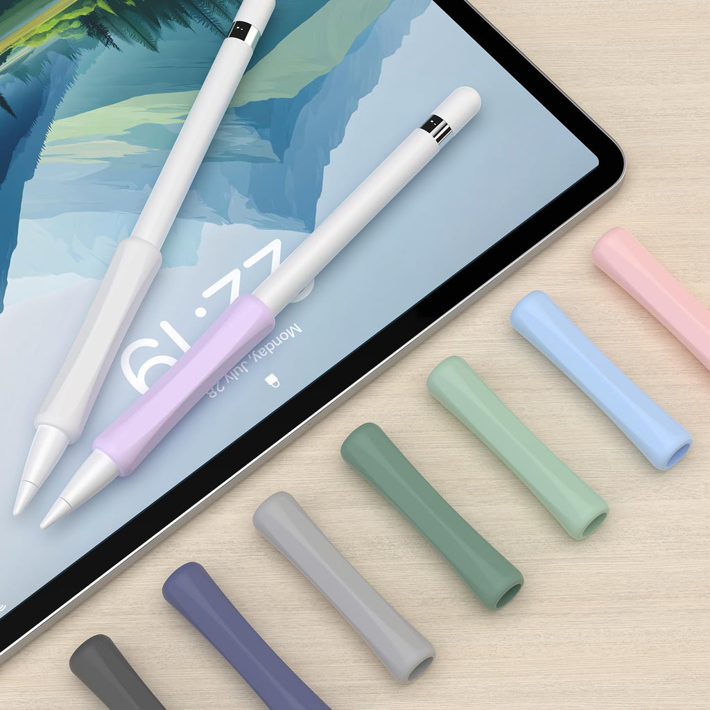 4 Pack Silicone Pencil Grips White Blue Black P917