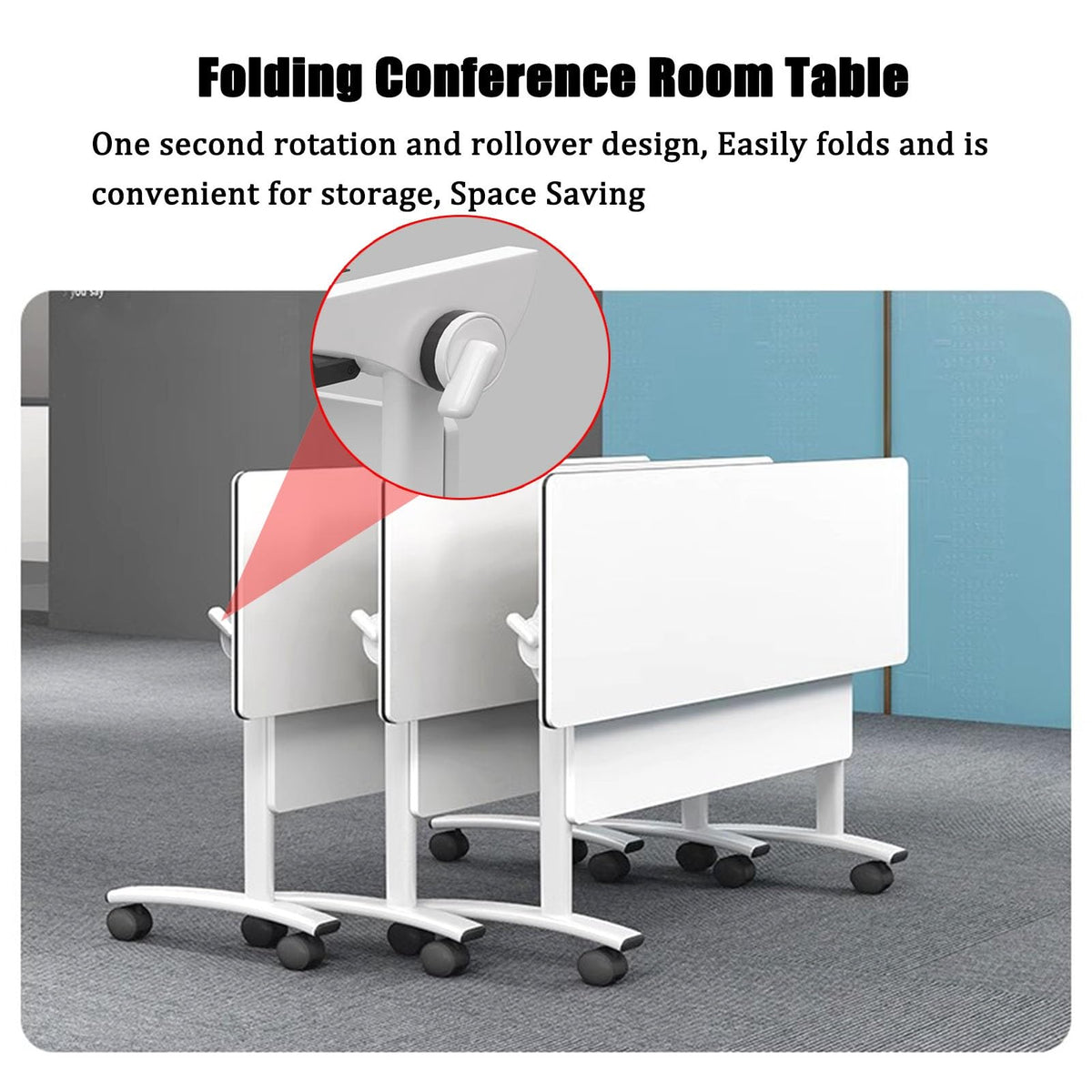 Folding Table with Locking Wheels P259000