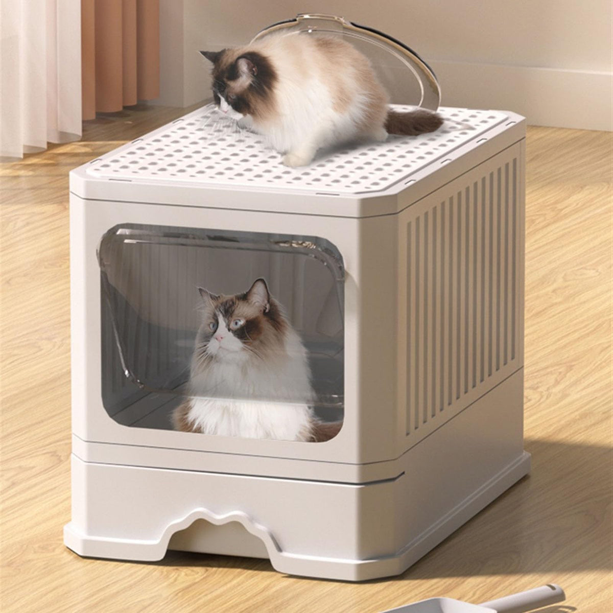 Foldable Cat Litter Box with Lid and Shovel L926340