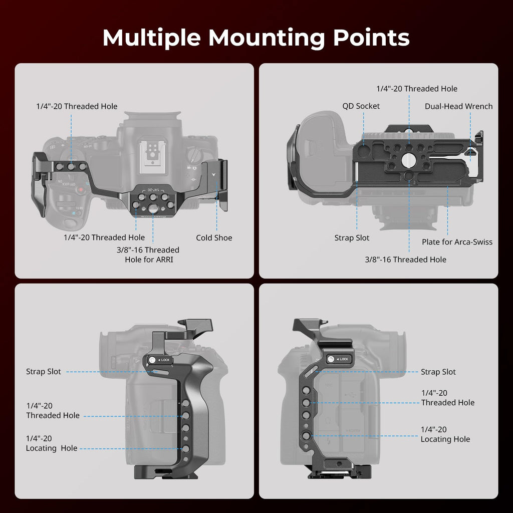 Aluminum Alloy Camera Video Cage with Cold Shoe Mount R5120