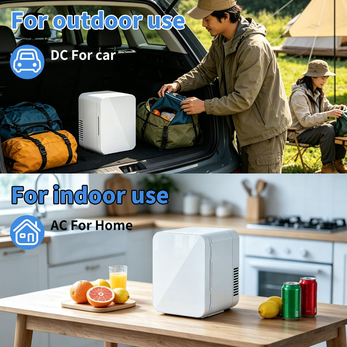 4L 6 Can Mini Fridge with Glass Door White S4968