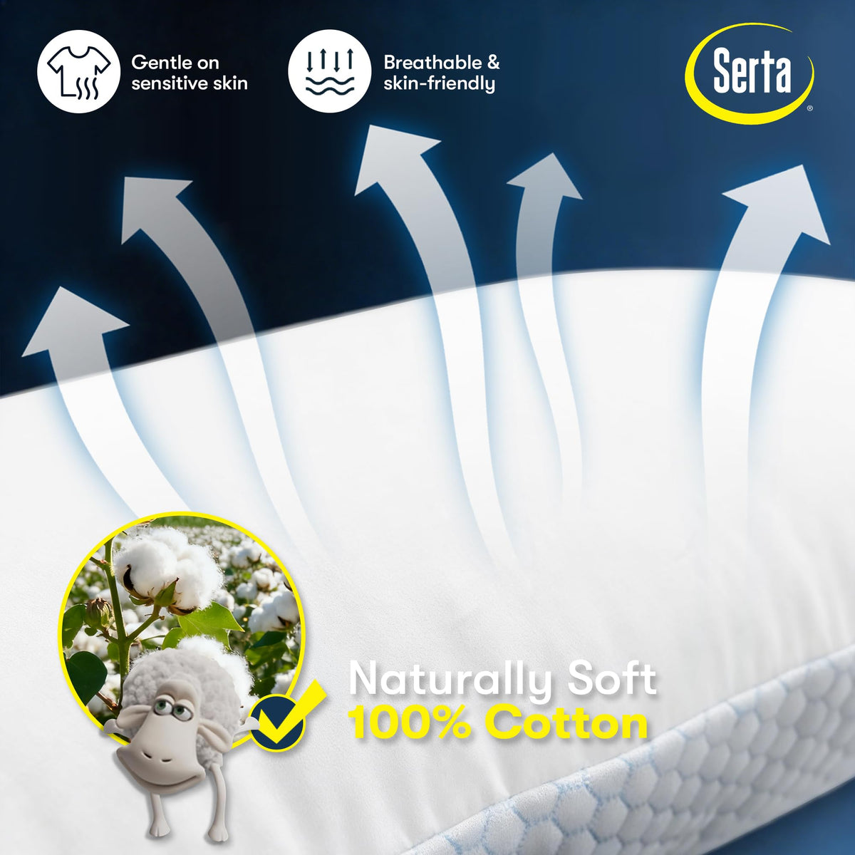 King Size Set of 2 Cooling Bed Pillows E30536