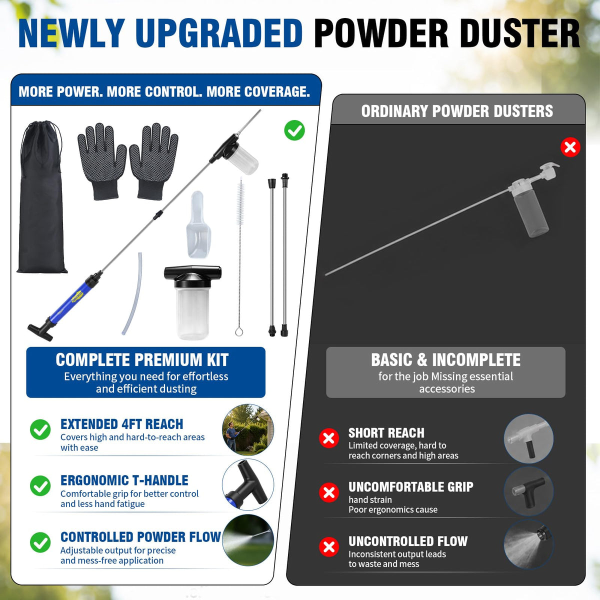 Diatomaceous Earth Powder Duster with Storage Bag N917