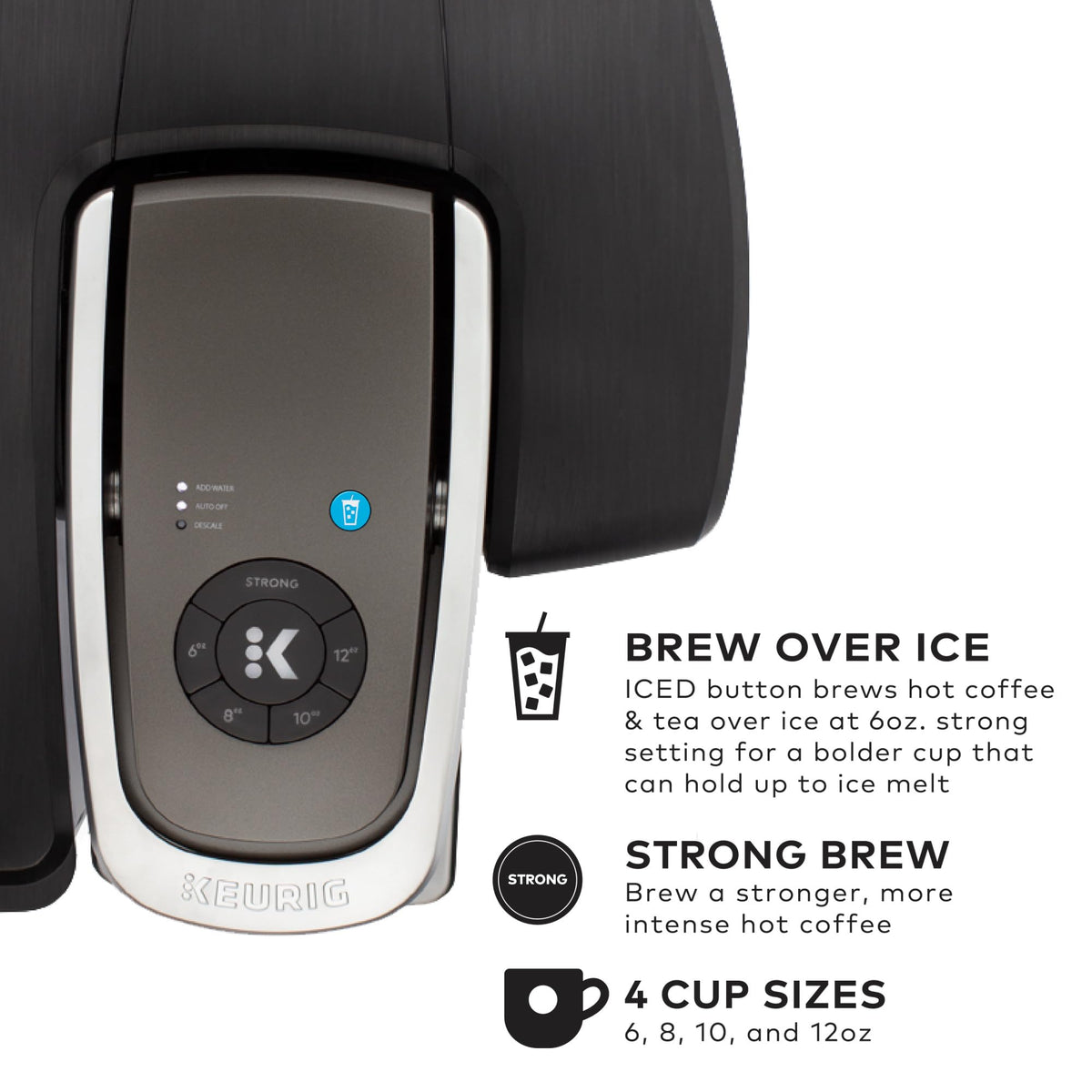 Single Serve Coffee Maker, 96 oz Water Reservoir, Black I79329