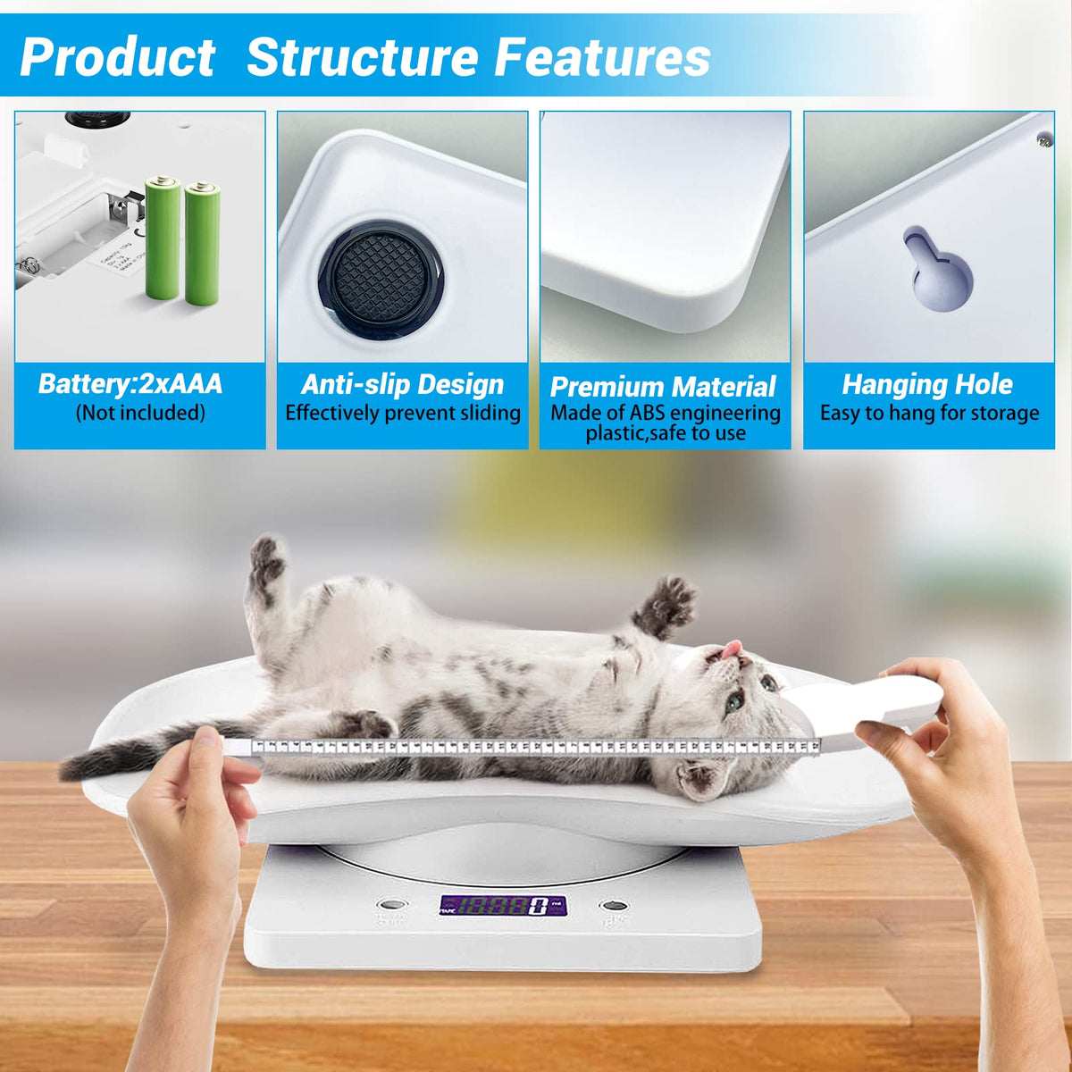 Pet Scale 33lb Capacity with Tape Measure Y3507