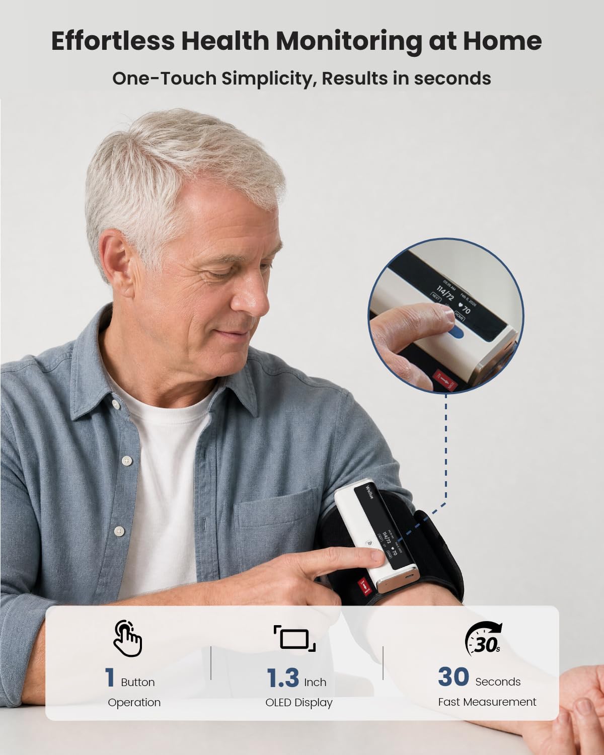 Wireless Upper Arm Blood Pressure Monitor U765