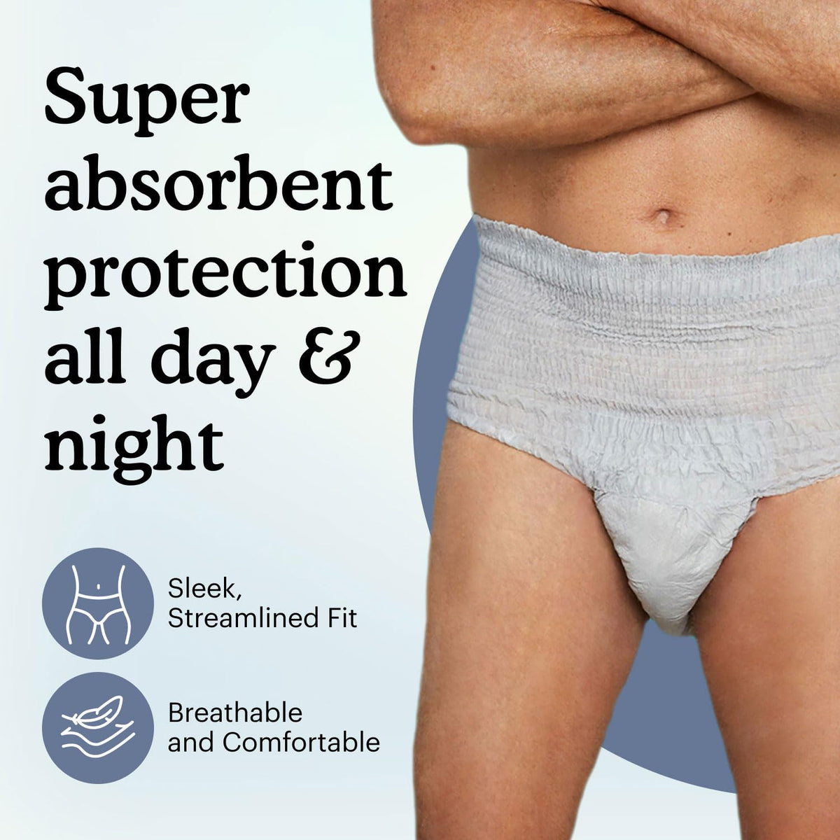 Maximum Incontinence Underwear for Men, Grey, Large, 80 Count A914195