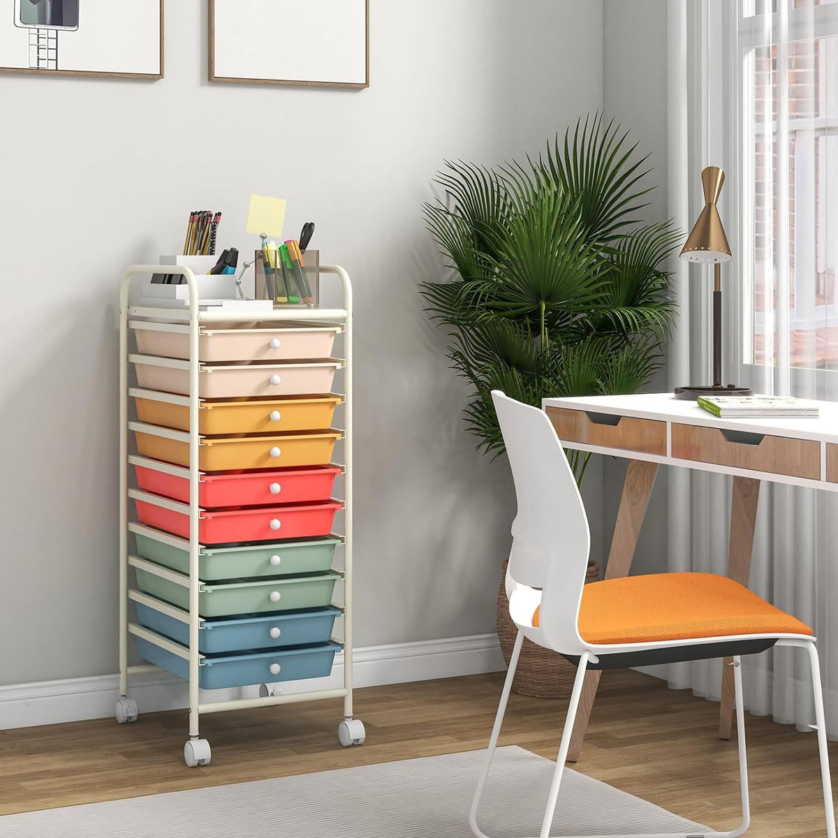 10 Drawer Rolling Storage Cart M609