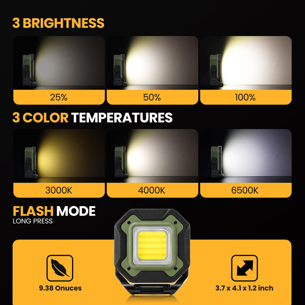 2-Pack 6000mAh Magnetic LED Work Light O709