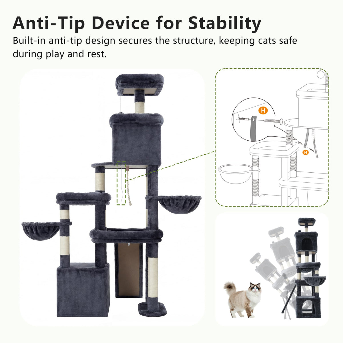 72.4-Inch Anti-Tip Cat Tree S781