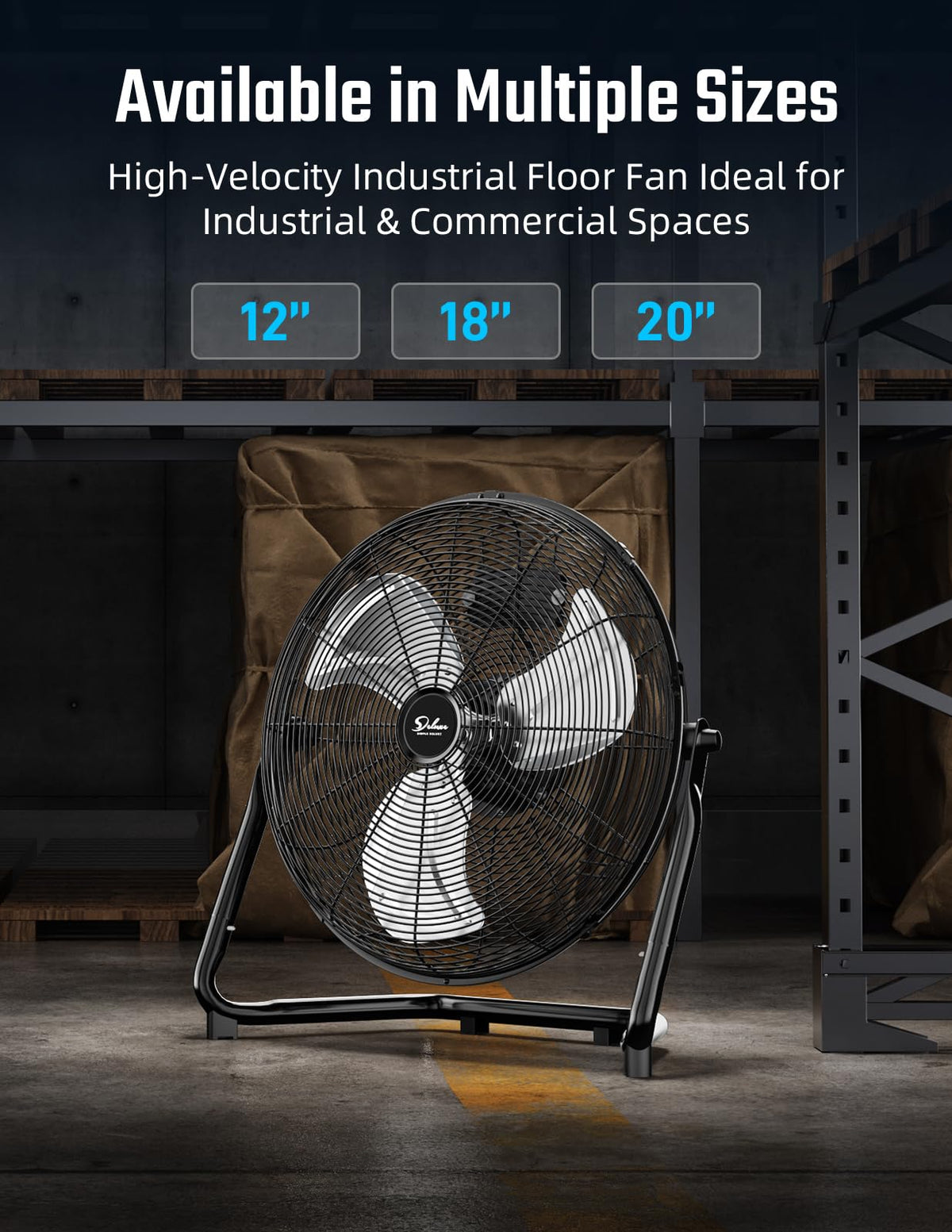 18 Inch 3-Speed Metal Floor Fan O622