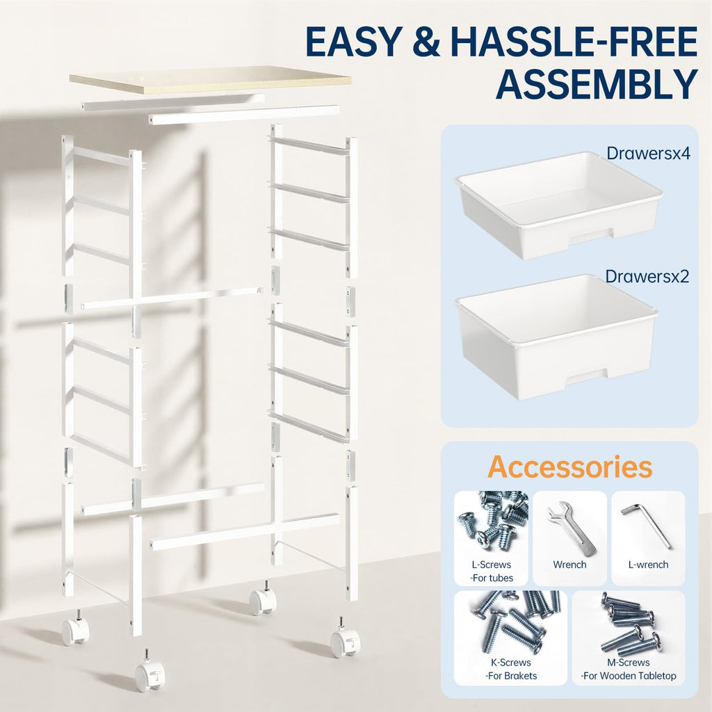 Rolling Storage Cart with 6 Drawers A77987