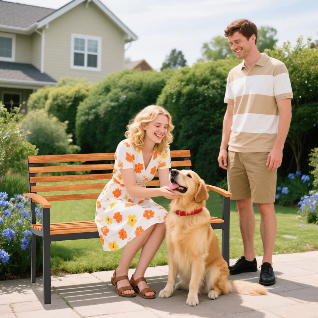 Acacia Wood 2-Person Outdoor Bench O83423