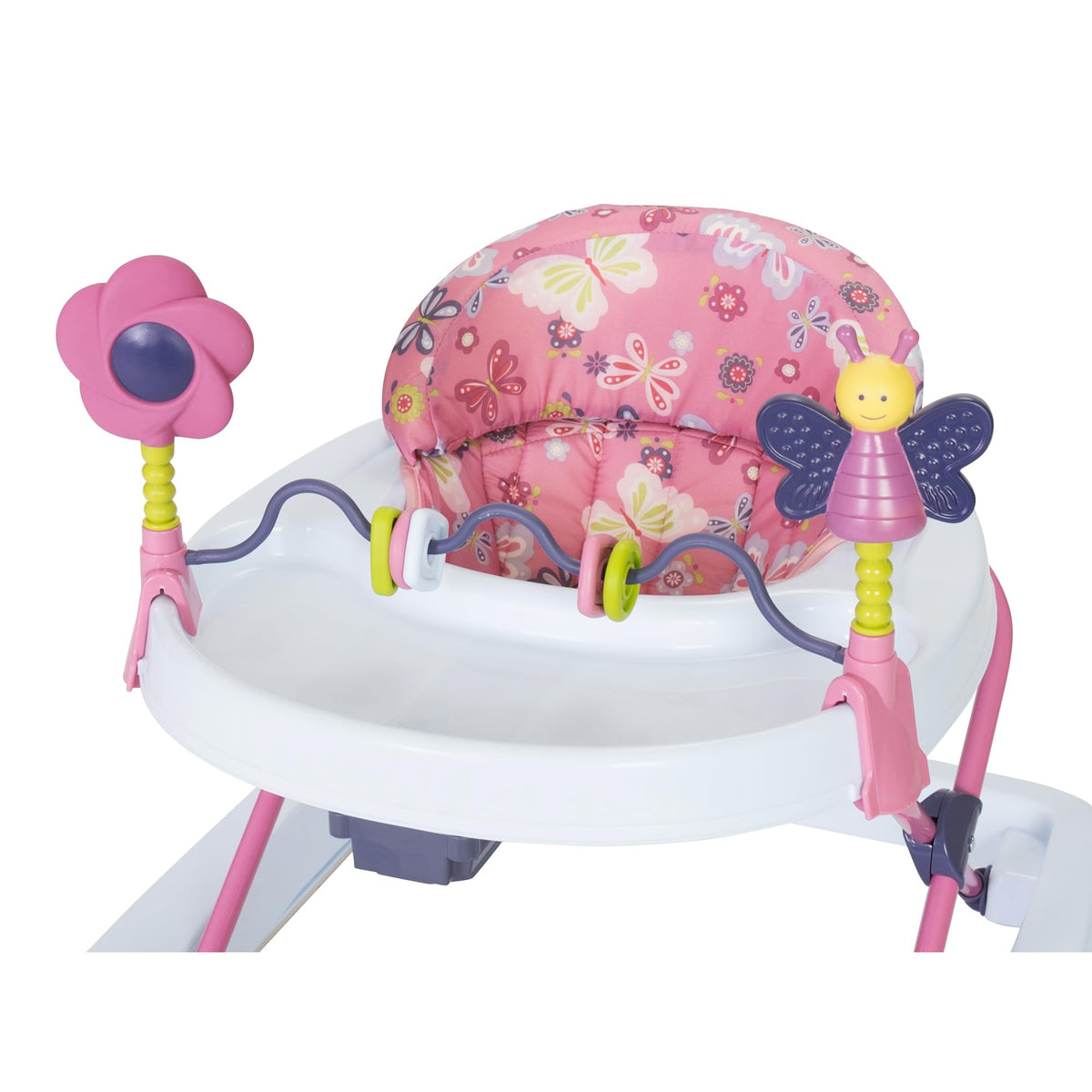 Activity Walker with Toy Bar, Front Wheels, Tray, Adjustable Height and Fold Frame Y585885