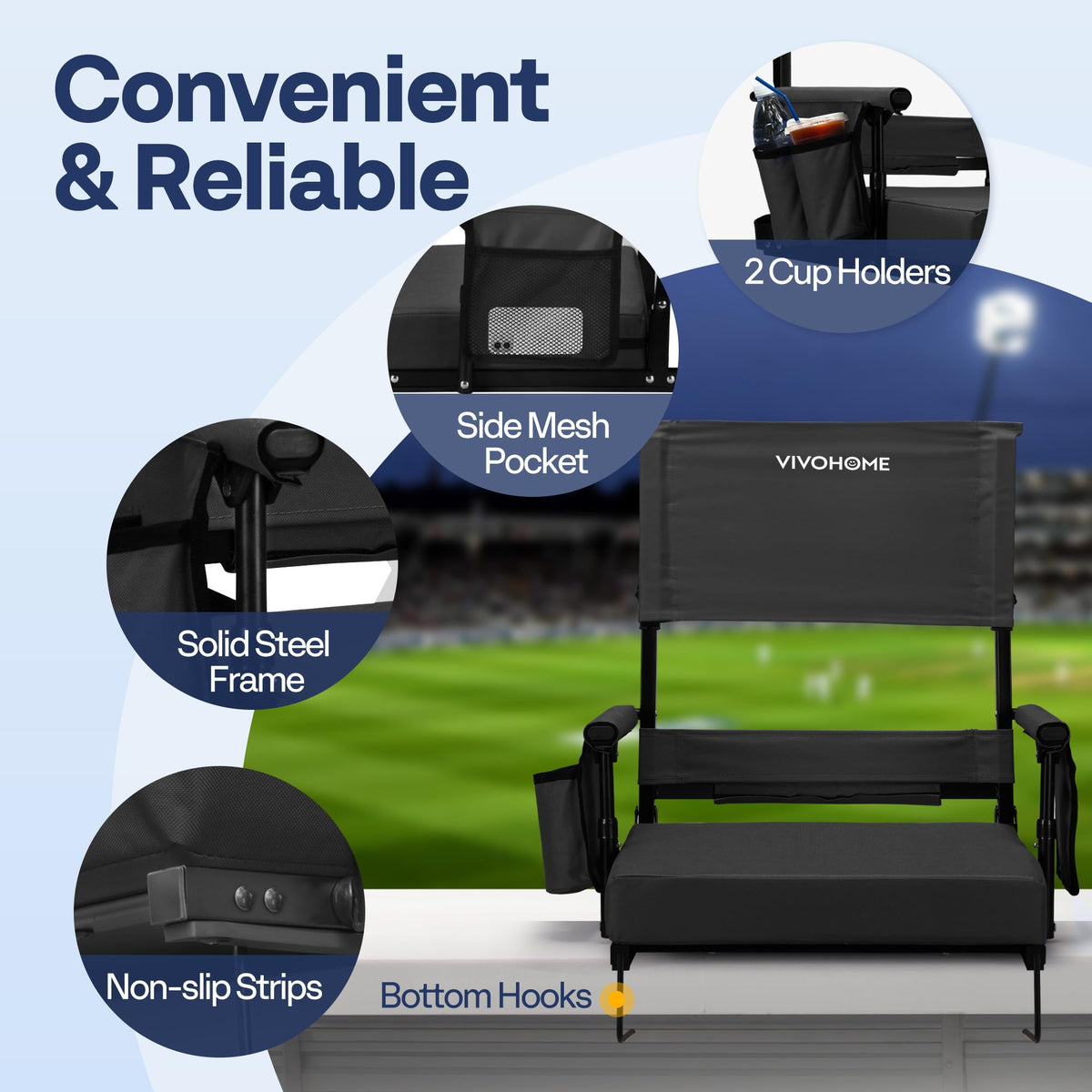 Adjustable High Back Stadium Seats with Cushion Z5797